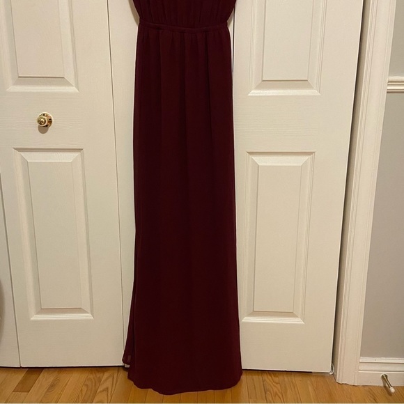Show Me Your Mumu NWT Kendall Maxi Chiffon Formal Gown Bridesmaid Dress Burgundy - Picture 5 of 9